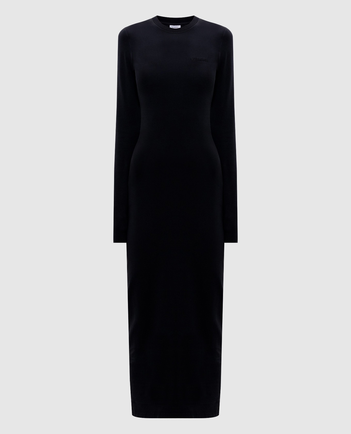Black dress with logo embroidery Vetements
