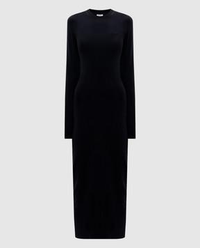 Vetements Black dress with logo embroidery WE76DR540B