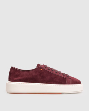 Santoni Burgundy suede sneakers WBCD61322BARTTOY