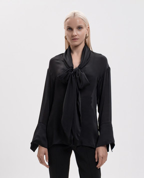 Balmain Black silk blouse HF1HS490SB04
