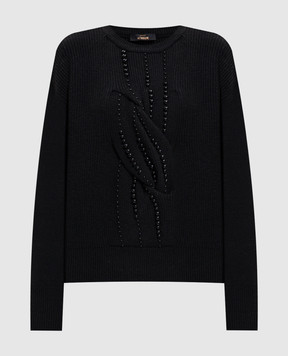 Twinset Black sweater with beads 262AT3081