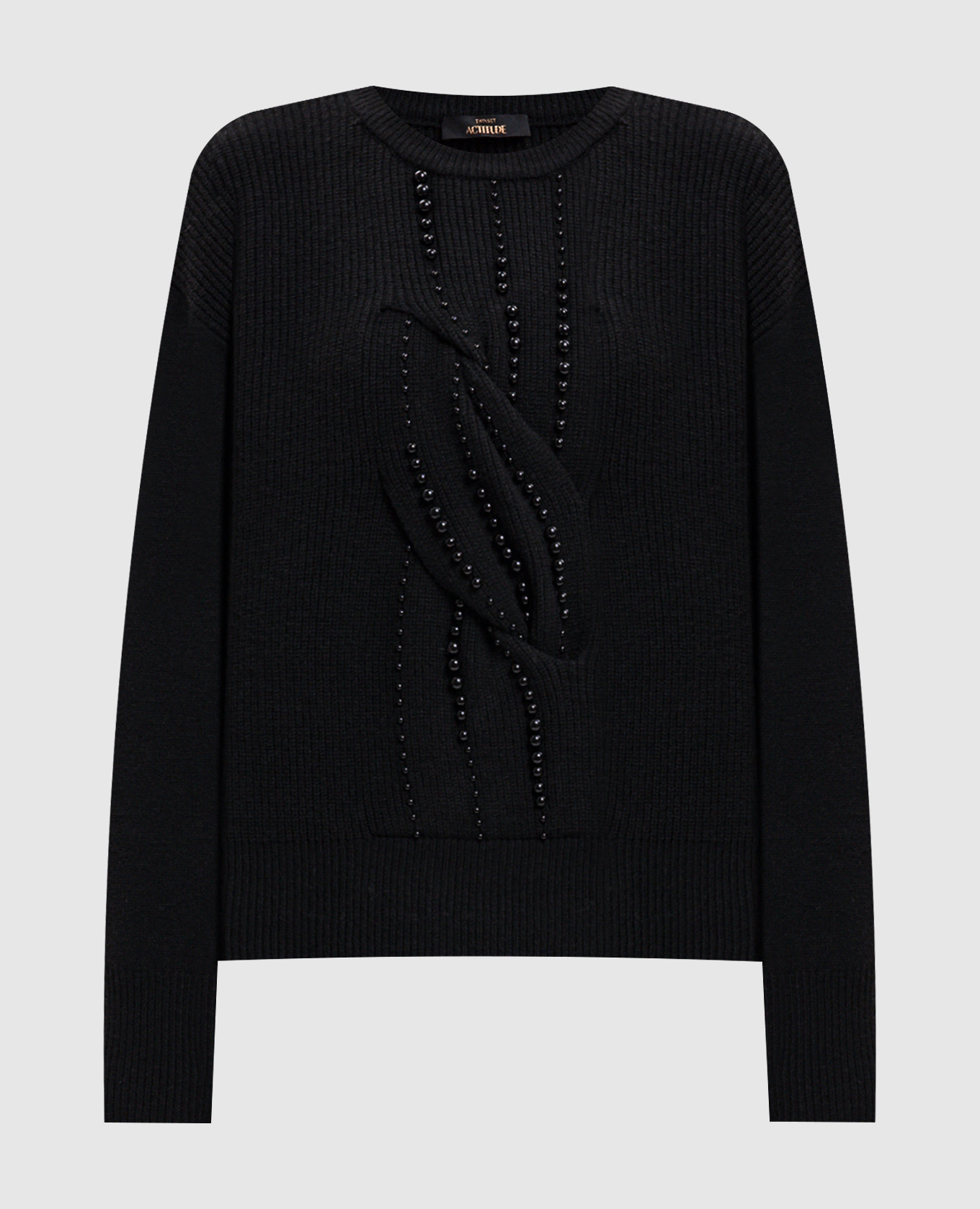 Black sweater with beads