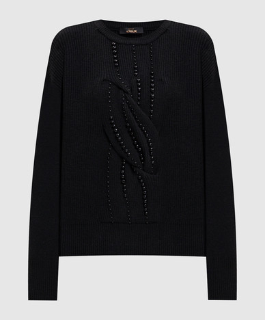 Black sweater with beads