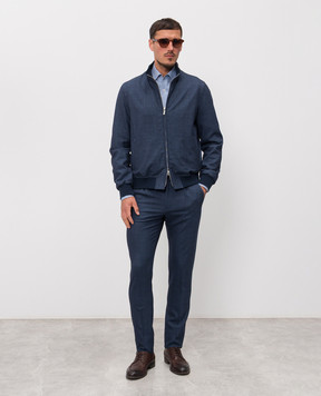 Enrico Mandelli Blue linen shirt CUBANA5701