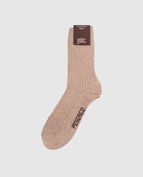 Peserico Beige socks with wool and silk R74030C0CC921