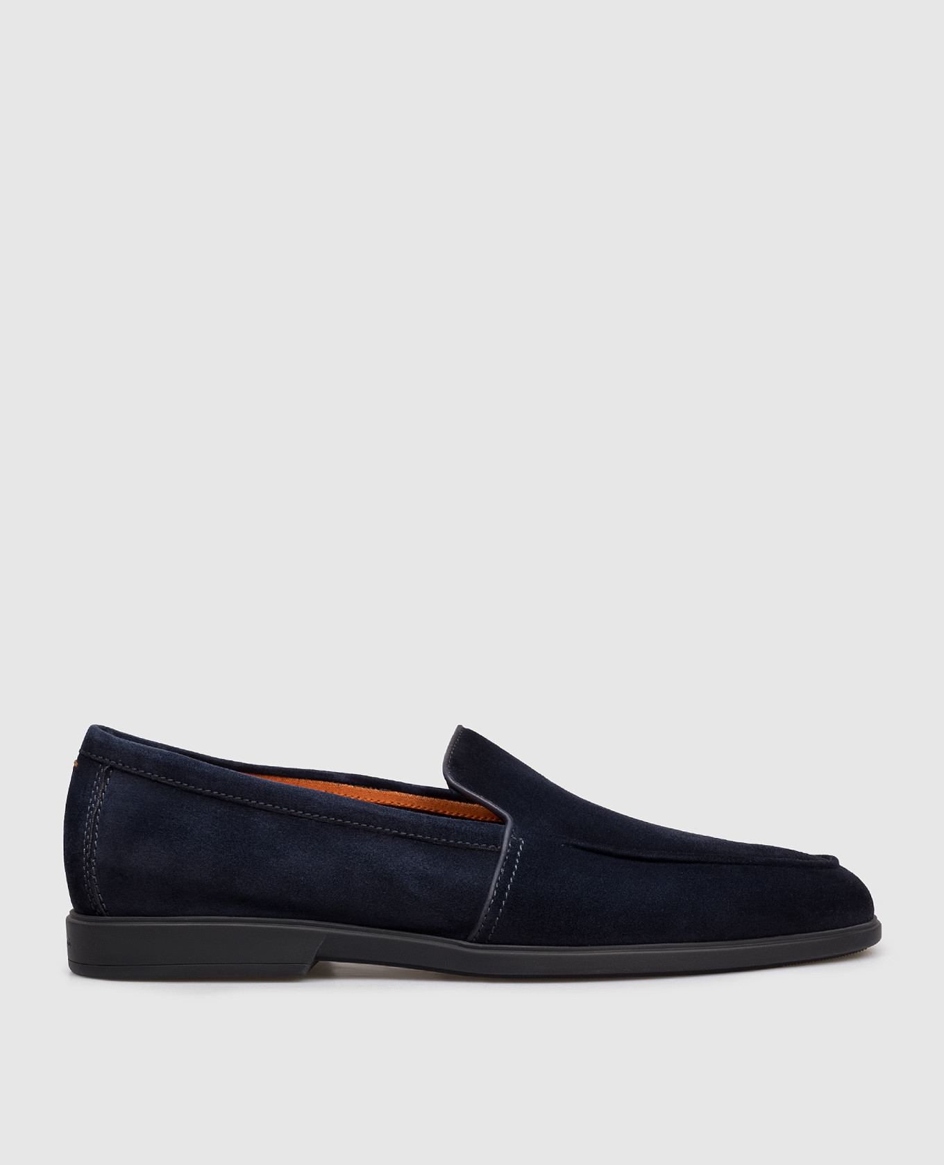 

Blue suede loafers with logo Santoni