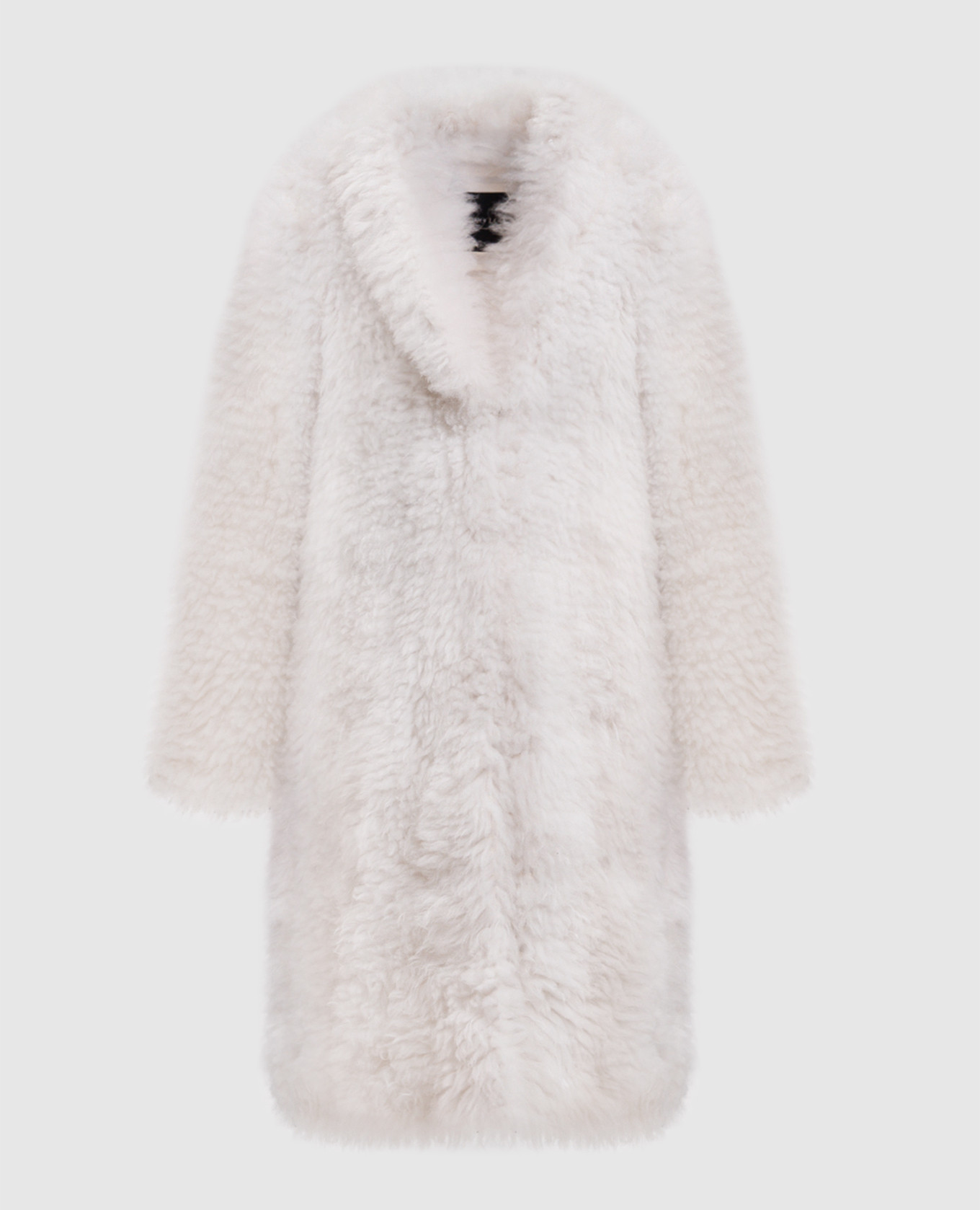 Ivory cashmere goat fur coat Elpidio Loffredo