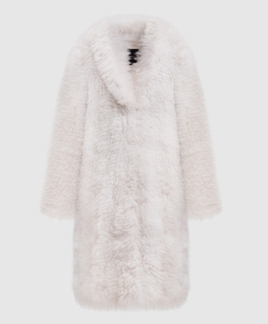 Ivory cashmere goat fur coat