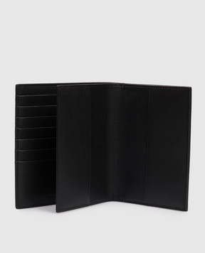 ISAIA Black leather passport cover with embossed logo ALHSS3LG067
