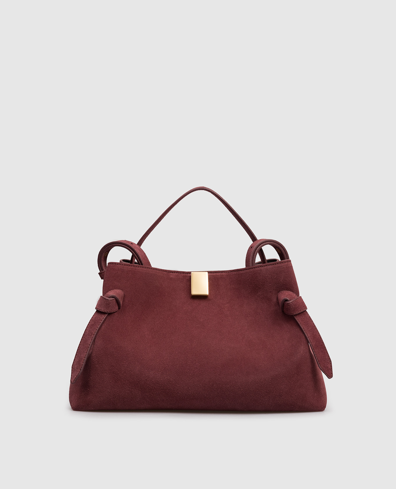 

Gyoza logo burgundy suede bag YUZEFI
