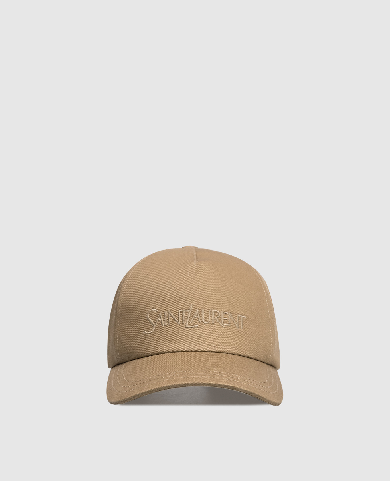 

Beige linen cap with logo Saint Laurent