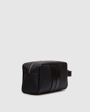Serapian Black leather toiletry bag with logo SRSTSMML739524ACG2