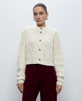 Twinset Ivory cardigan with wool 262TT3011