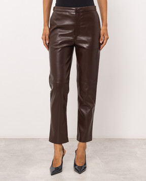 Twinset Brown pants with textured logo 262TP2053