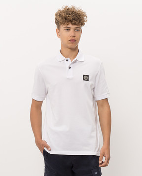Stone Island White polo shirt with logo patch L1S152200008S0017