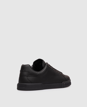 Dolce&Gabbana Black leather Portofino Light sneakers with logo CS2332A1065