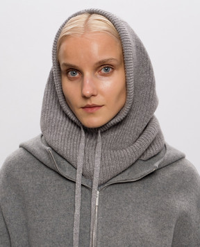 Peserico Gray wool and cashmere hood S36235C0CC961