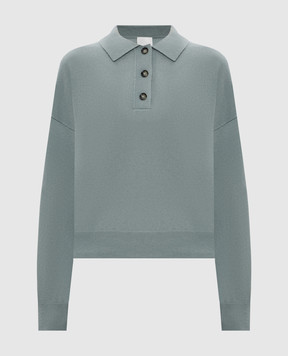 Allude Green wool and cashmere polo shirt 25517653