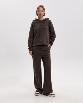 Twinset Brown tracksuit with textured logo print 262TP272B