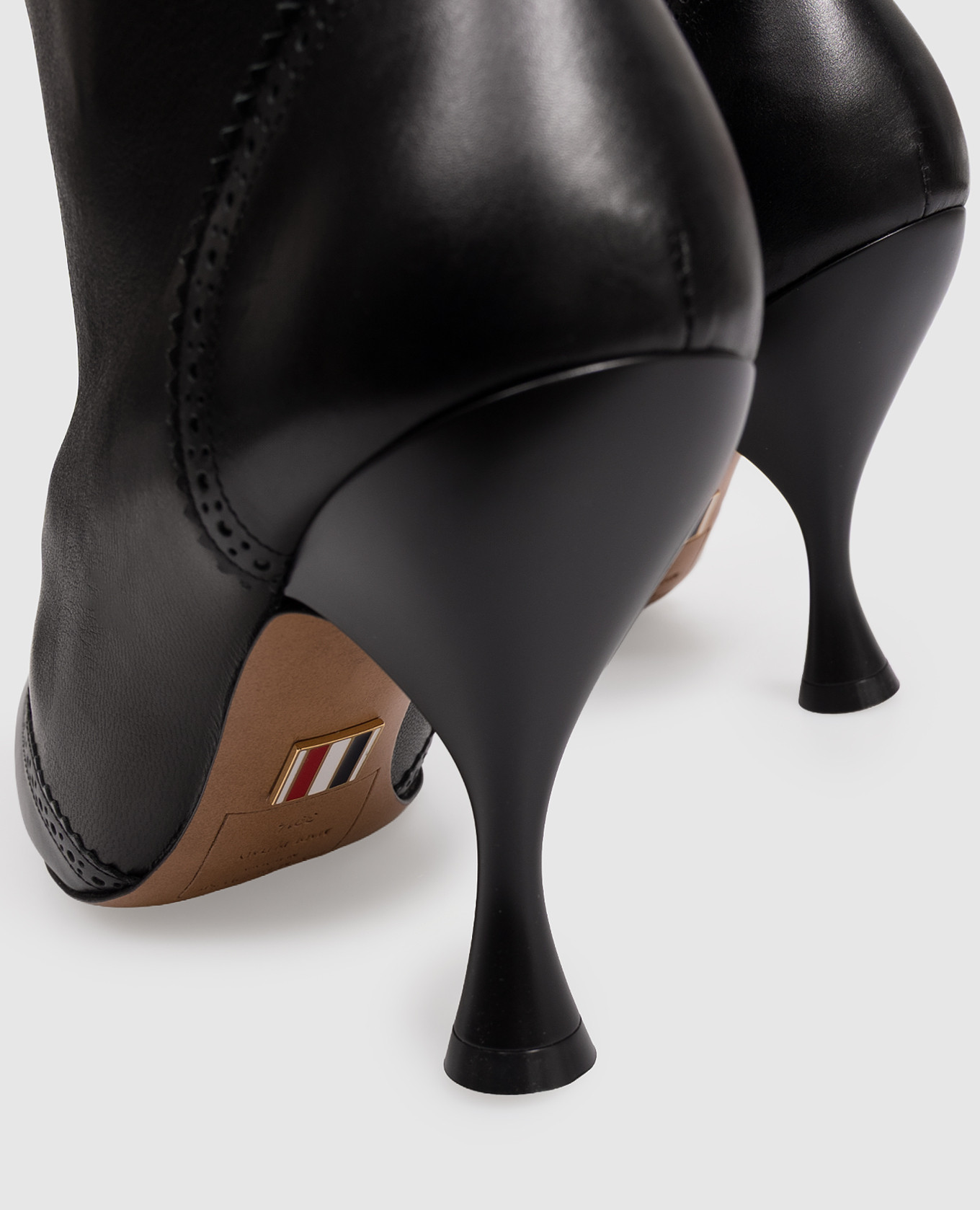 Black leather ankle boots Thom Browne 5
