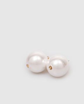 Dolman Bijoux White earrings with beads 17267