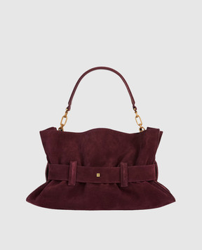 Balmain Anthem burgundy suede bag HN1KK990LSDD