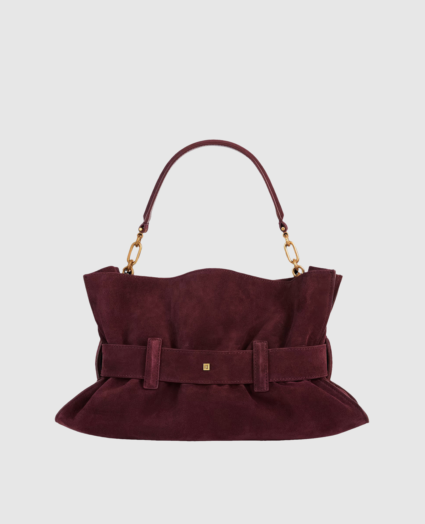 Anthem burgundy suede bag Balmain 3
