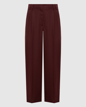 Brunello Cucinelli Burgundy linen pants MH126P8292