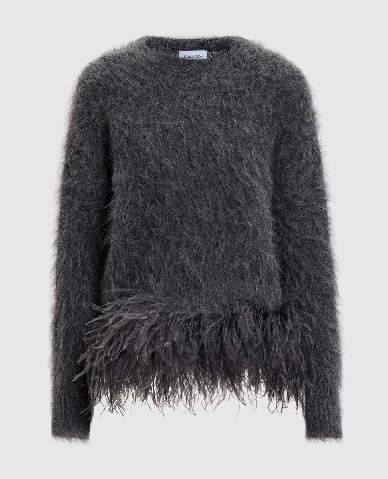 

Dovico gray sweater with alpaca wool and feathers 16Arlington, Grey