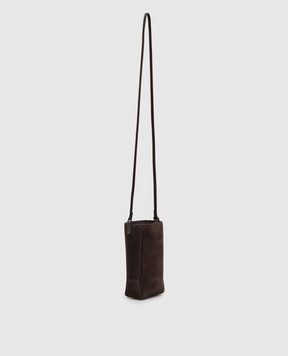 Brunello Cucinelli Brown suede bag with monil chain MWDLD2739P