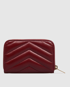 Saint Laurent Cassandre burgundy quilted leather wallet 863727AAEAX