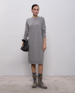 Peserico Gray dress made of wool, silk and cashmere S92214F129018C