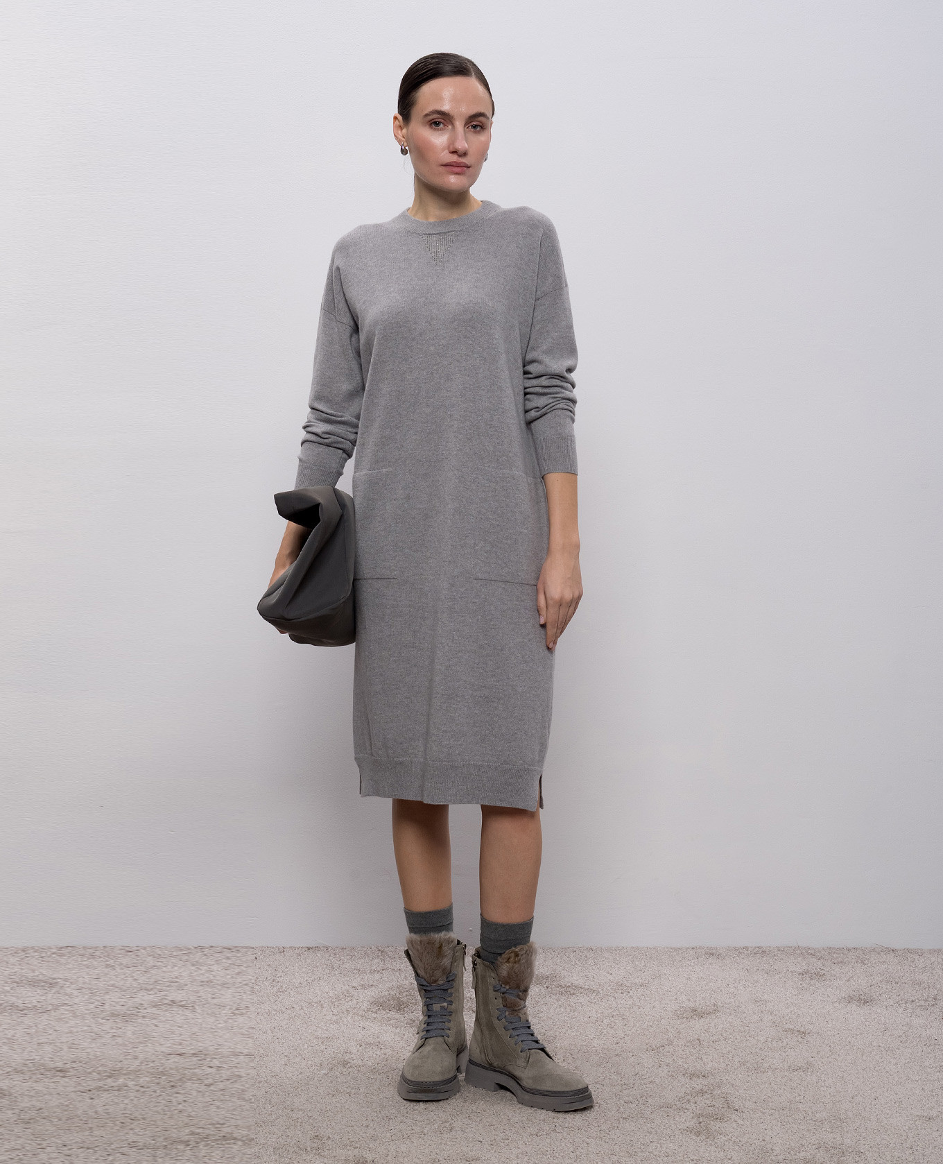 

Gray dress made of wool, silk and cashmere Peserico, Grey