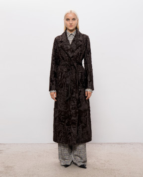 Rindi Brown sheepskin coat with a smell 015AG026