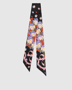 Dolce&Gabbana Black printed silk twill ribbon FS215AGDDLI