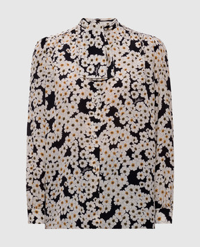 Valentino Black silk blouse with floral print 8B3AB8369WW