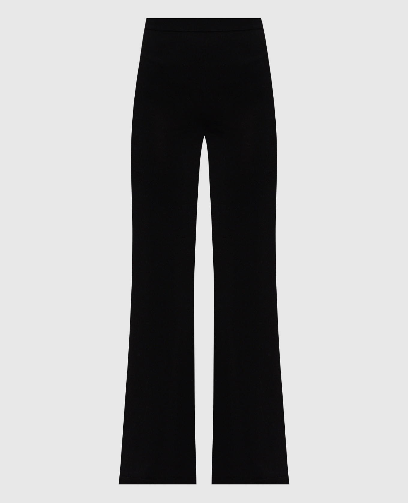 Pantaloni neri a zampa con placca logo