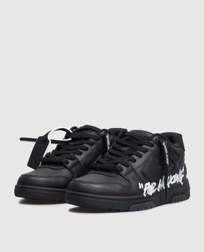 Off-White Out Of Office "For Walking" black leather sneakers W259C9L019