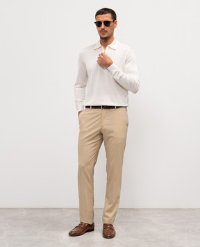 Stefano Ricci White silk polo shirt with logo K616215P30F26101