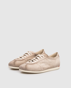 Santoni Beige suede sneakers with perforations WBYR61449TIRTTNY