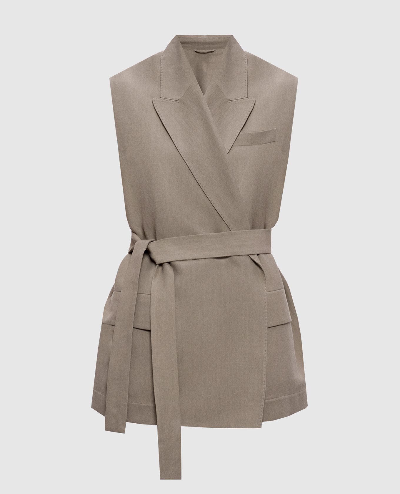 Brown linen vest