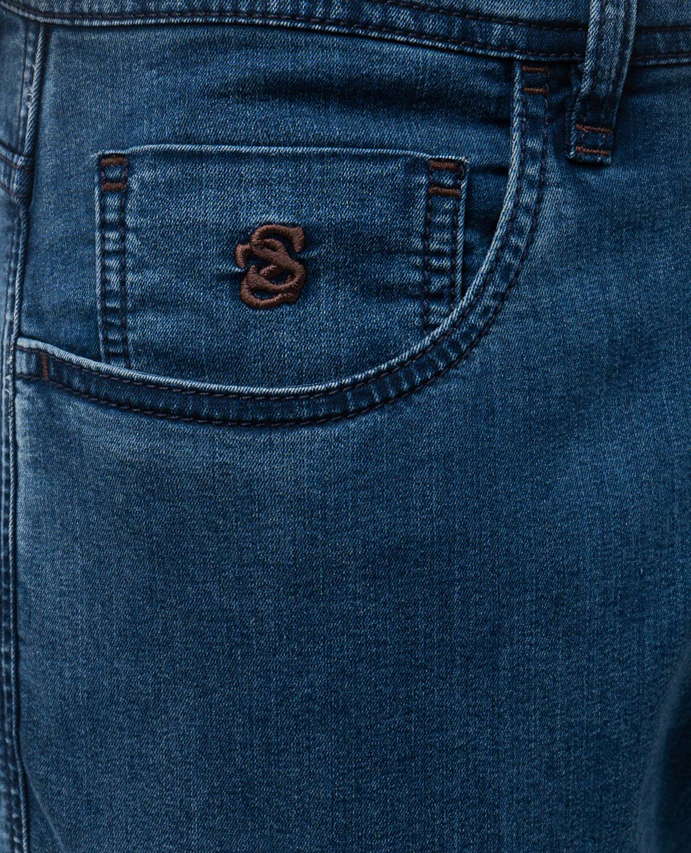 Blue Costantino jeans with logo embroidery Scissor Scriptor 5