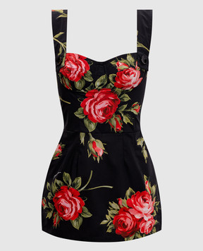 Dolce&Gabbana Black printed mini dress F7BB8THS5UT