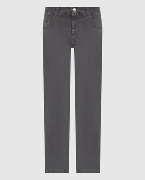 Stefano Ricci Grey jeans with monogram logo MFT61B3160TR101K
