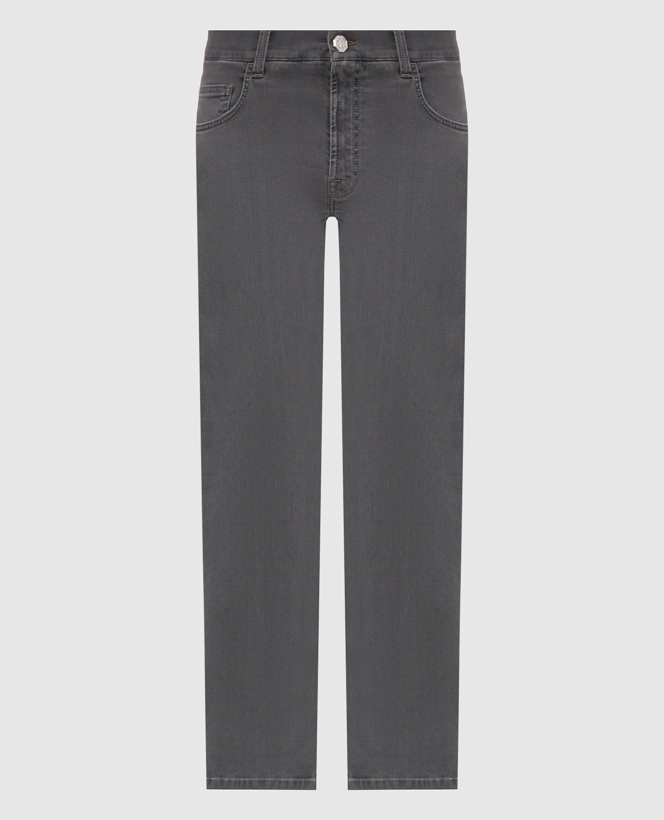 Grey jeans with monogram logo Stefano Ricci