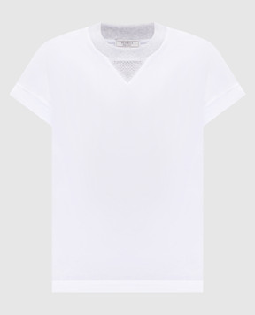 Peserico White T-shirt with chain A06879J00070C