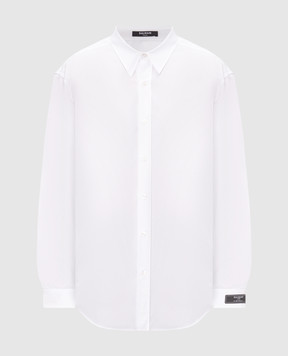 Balmain White shirt with logo patch HH1HS555CG72