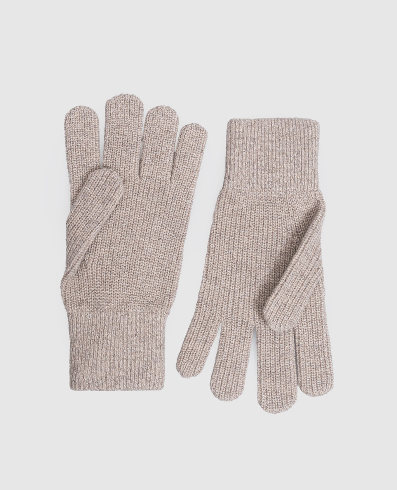 Beige cashmere gloves