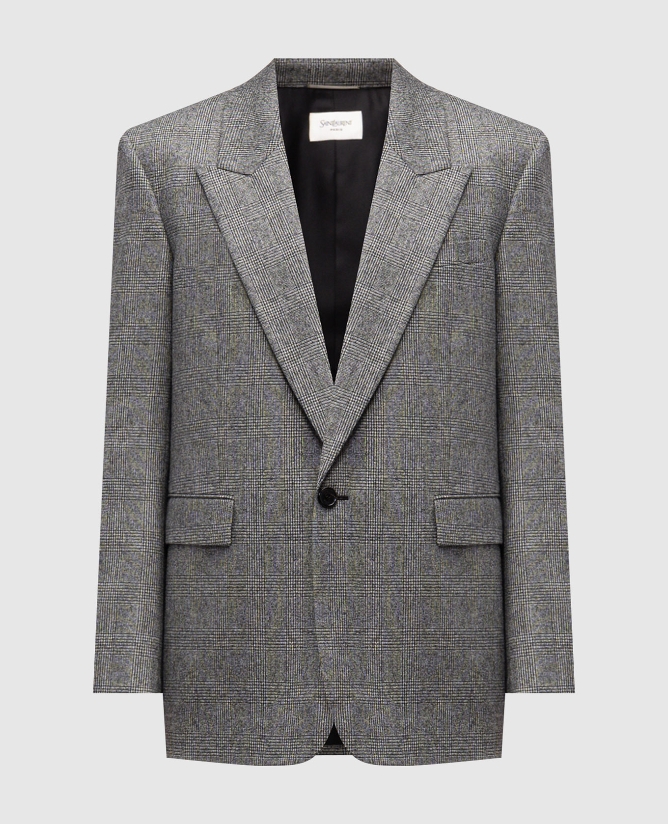 

Gray checked wool jacket Saint Laurent, Grey