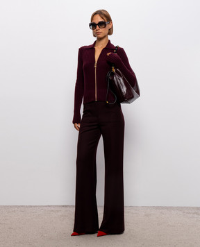 Victoria Beckham Burgundy wool and cashmere cardigan 1326KJU007313A